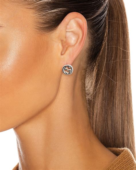 gucci sterling earrings|interlocking g earrings in silver.